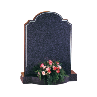 granite-headstone-nm101 SHAPED TOP SCALLOPED CORNERS